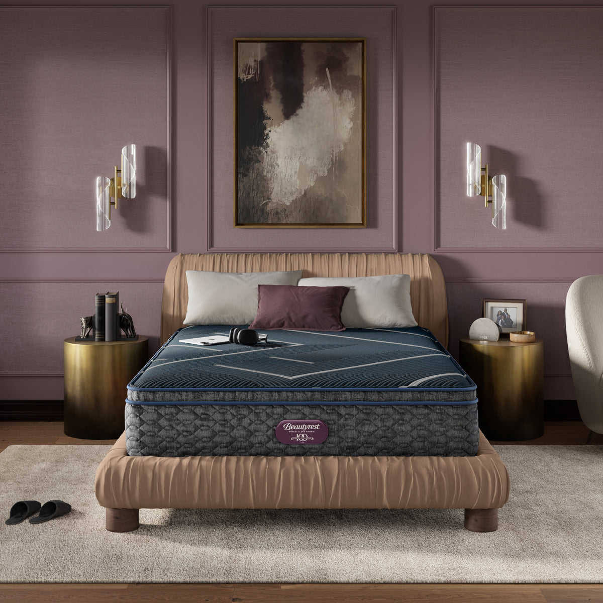 King Size Beautyrest World Class Level 4 Medium Hybrid Apex Top