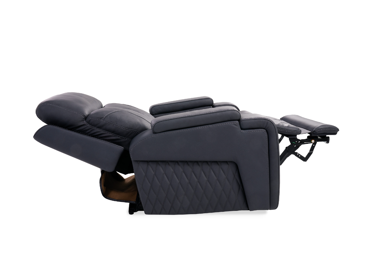 Indigo Twilight Leather Match Power Recliner with Immersive Audio – Upholstered Living Room Chair with USB | Gallery Furniture