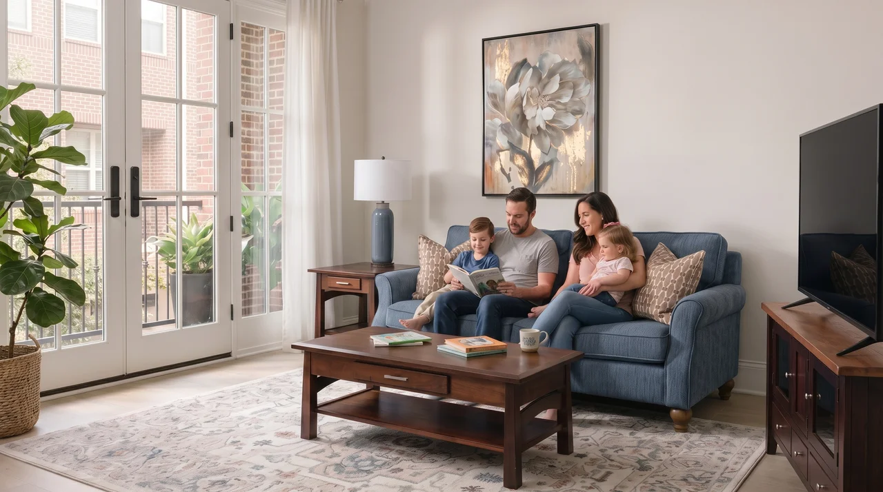 Adeline Lake Blue Performance Fabric Power Inclining Sofa