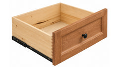 King Size Lake Houston Amish Solid Maple Wood in Almond Stain 6 Drawer Side Storage Bed