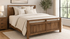 Modern Almond Amish Solid Wood King Bed