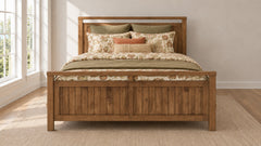 Modern Almond Amish Solid Wood King Bed