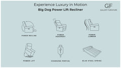Sillón elevador eléctrico Oscar Pecan P3: sillón reclinable de doble motor y gran resistencia con capacidad para 159 kg | Gallery Furniture