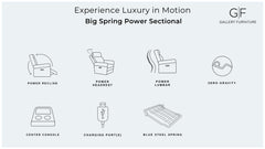 Big Spring Beige Leather Power Reclining Sectional