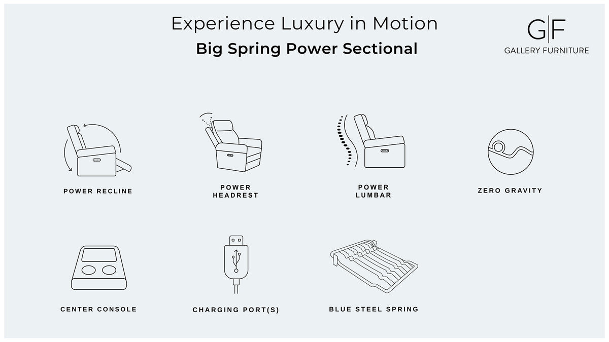 Big Spring Beige Leather Power Reclining Sectional