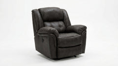 Sillón reclinable gris sobre fondo blanco