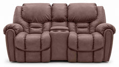 Brown reclining sofa on a white background