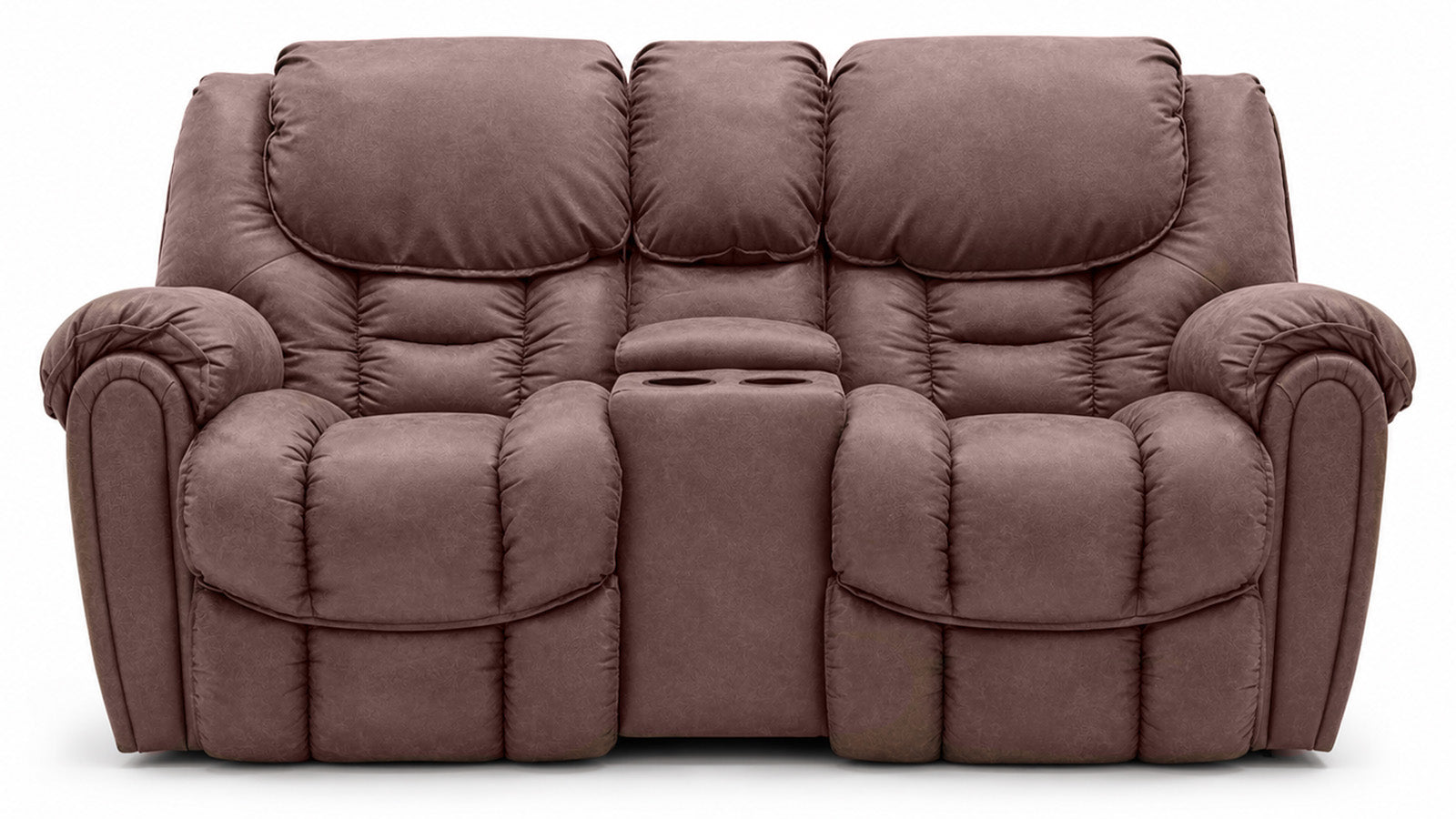 Brown reclining sofa on a white background
