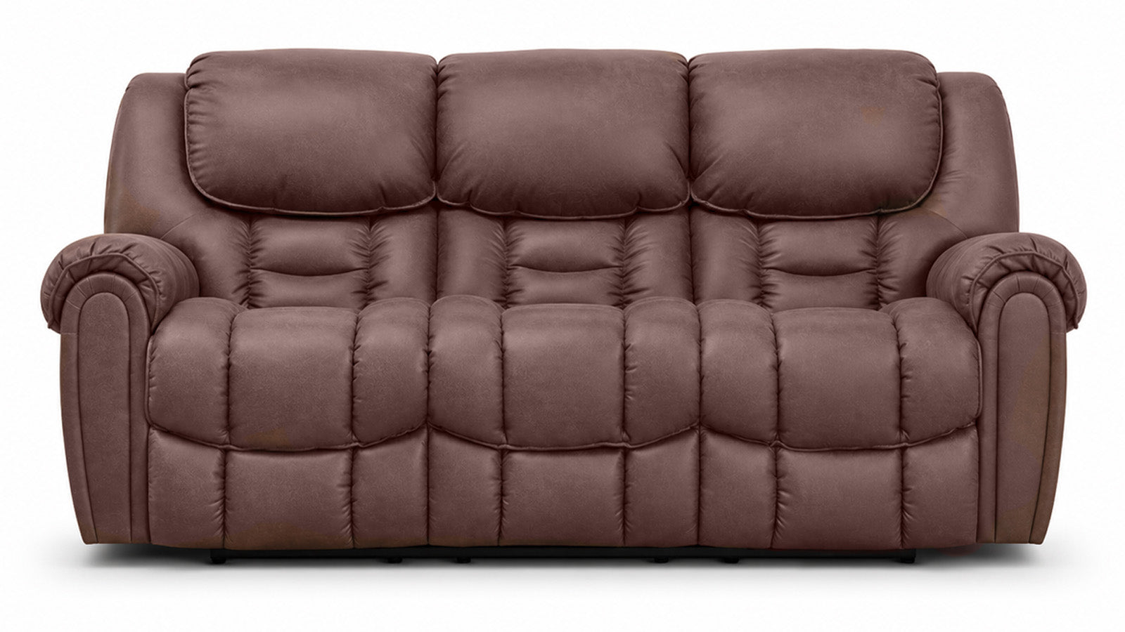 Brown leather sofa on a white background