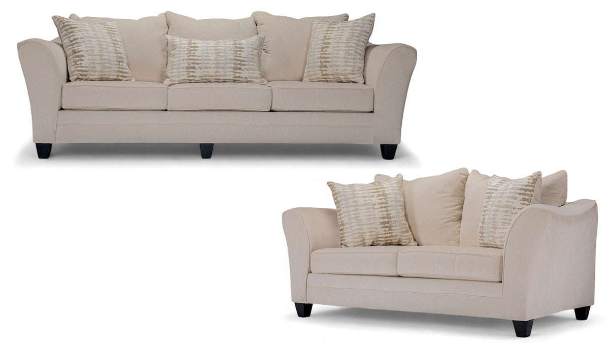 2 Pc. Barcelona Cream Sofa & Loveseat