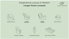 Loveseat Cougar Cappuccino P3  c/Consola Reclinable Eléctrico