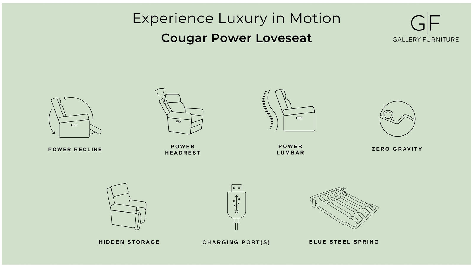 Loveseat Cougar Cappuccino P3  c/Consola Reclinable Eléctrico