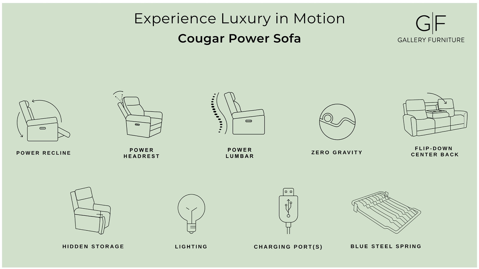 Cougar Dark Grey P3 Power Reclining Sofa
