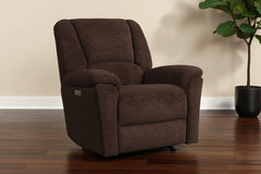Perfect Match Plush Buffalo Brown Power Rocker Recliner – Upholstered Living Room Chair | Gallery Furniture