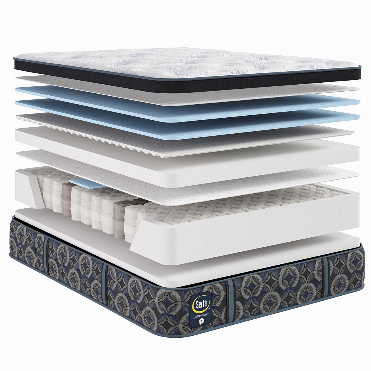 Serta Perfect Sleeper Cascade Range Plush Pillow Top Queen – 15" | Q4™ Support & CoolFeel® Plus
