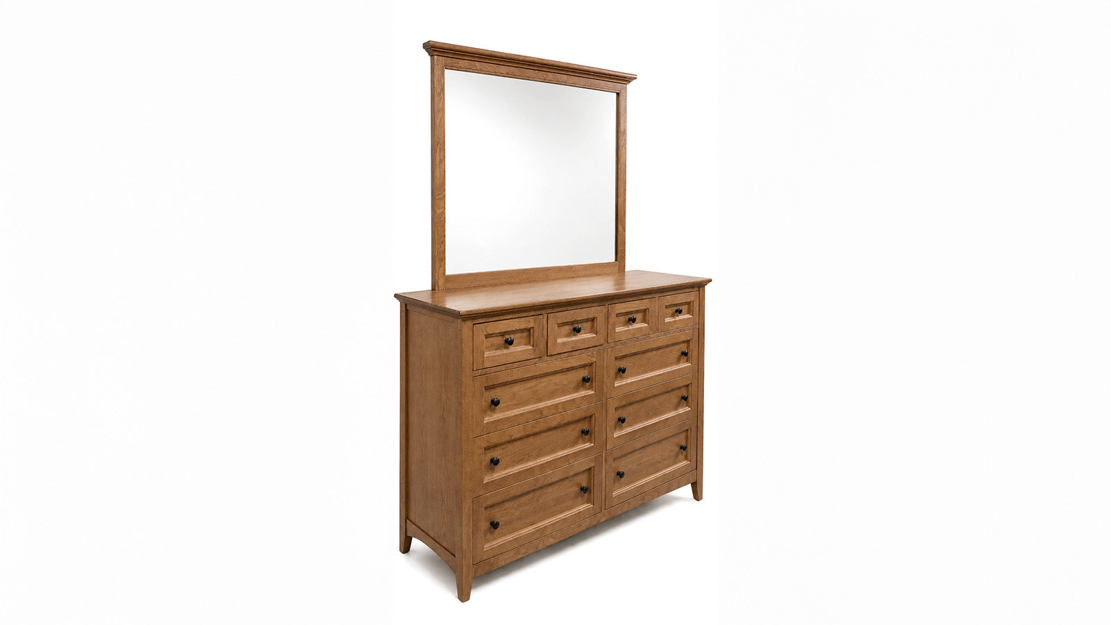 Lake Houston Amish Solid Wood Almond Dresser and Mirror