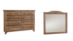 Cool Farmhouse 8 Drawer Dresser w/Mirror