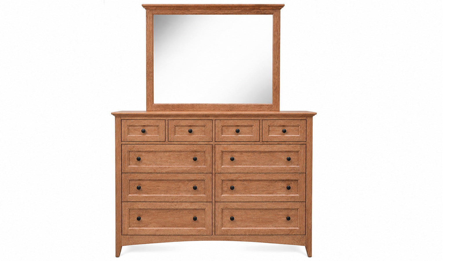 Lake Houston Amish Solid Wood Almond Dresser and Mirror