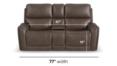Loveseat Cougar Cappuccino P3  c/Consola Reclinable Eléctrico