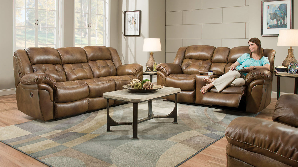 Hopeful Saddle Brown Leather Match Power Rocker Recliner – Upholstered Living Room Chair Made in USA | Gallery Furniture