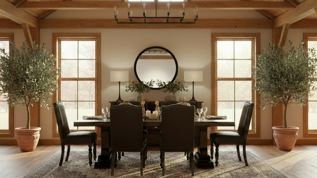 Huntsville 96" Solid Black Cherry Trestle Dining Table