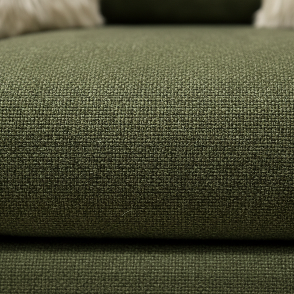 Close-up detail of Rio Spinach Revive performance fabric texture