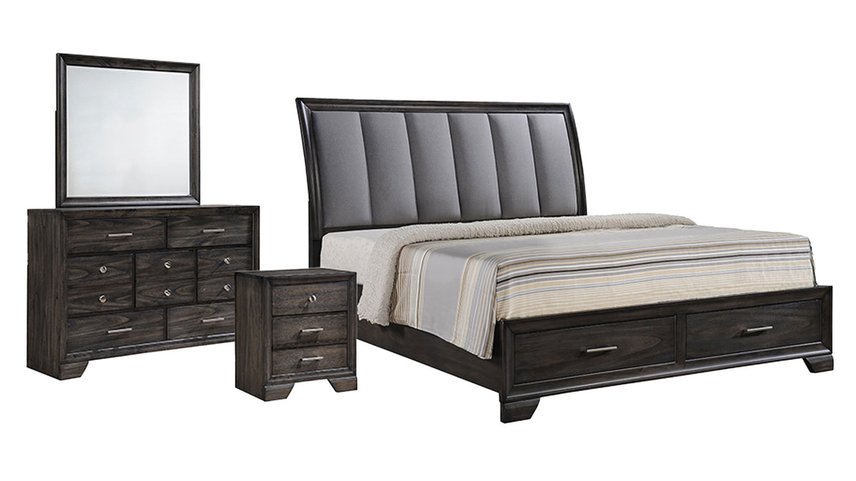 3 Pc Jaymes Queen Bedroom Set (Queen Bed, Dresser/Mirror, & Nightstand)