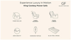 Sofá King Cowboy Gris P3 Reclinable Eléctrico 