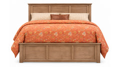 King Size Lake Houston Amish Solid Maple Wood in Almond Stain 6 Drawer Side Storage Bed