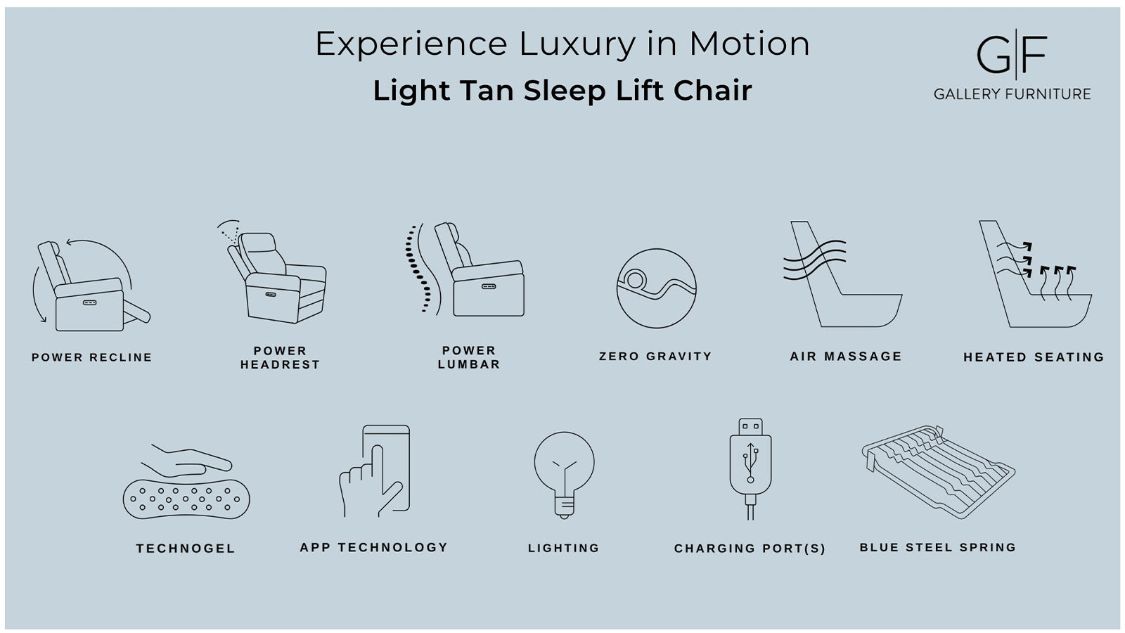 MacZcliner Light Tan P5 – Sillón reclinable eléctrico con función de elevación, calefacción y masaje | Sillón de descanso asistido