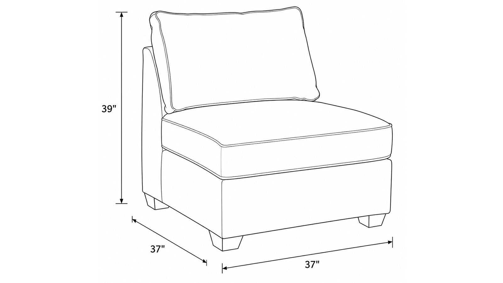Bennet Linen Crypton Performance Fabric Armless Chair Modular Piece