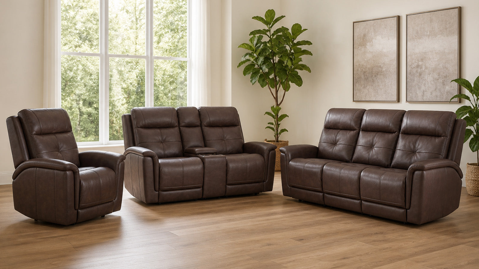 3pc living room set in a room