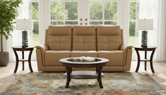 Mack's Heart Latte Brown Leather P5 Power Reclining Sofa