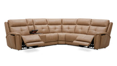 MACK'S HEART TAN LEATHER CENTER CONSOLE | MACKDULAR SECTIONAL PIECE