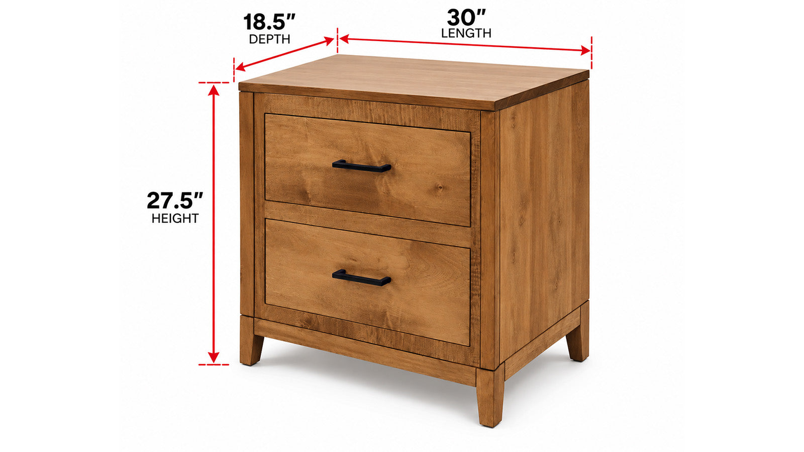 Modern Almond Solid Wood Amish Night Stand