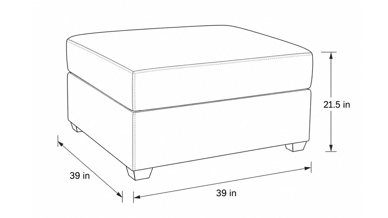 Bennet Linen Storage Ottoman | Made in USA | Gallery Furniture