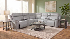 Cougar Dove Grey Performance Fabric 6-Piece Power Reclining Zero Gravity Sectional Sofa