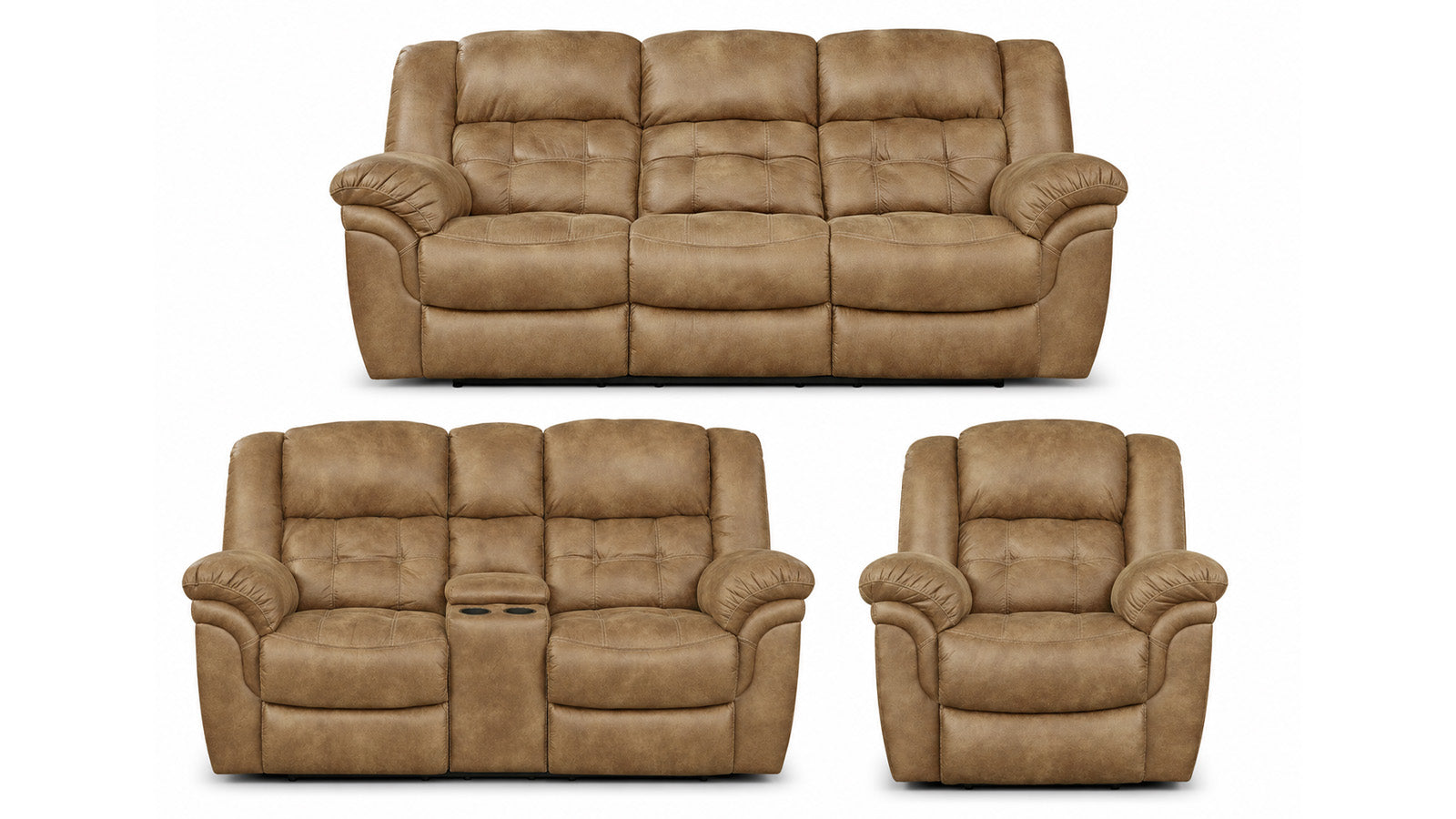 Frontier Almond 3 Piece Power Reclining Sofa Set