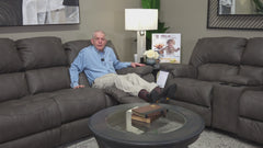 Rhino Pewter Manual Rocker Recliner – Performance Fabric Upholstered Living Room Chair Made in USA | Gallery Furniture