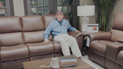 Big Spring Umber Brown Leather P3 Power Reclining Sofa