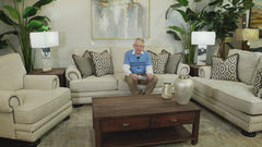 Bernhardt Foster Oatmeal Sofa | Upholstered Luxury Living Room Sofa | Gallery Furniture