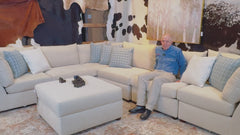 4pc Bennet Linen Modular Sectional | Made in USA | Gallery Furniture