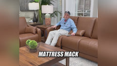 Louie Saddle Brown Power Inclining Leather Sofa – Flexsteel Reclining Sofa | Gallery Furniture