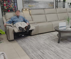 Cougar 6-Piece Power Reclining Sectional Sofa - Dove Grey Zero Gravity
