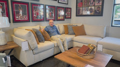 Solara Straw Ottoman with Crypton Fabric | Gallery Furniture