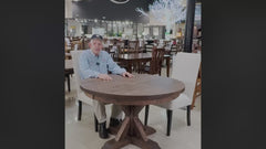 Mesa de comedor redonda con pedestal de arce macizo Elkhorn de 48 pulgadas