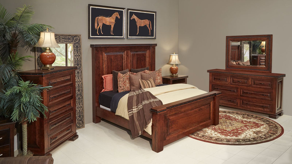 Big Bend Solid Black Cherry Wood King Bed