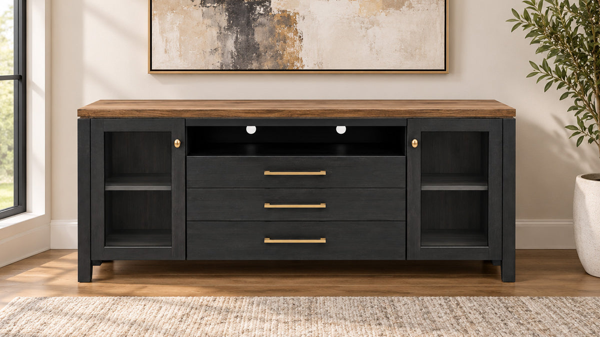 Uptown Toffee Amish Solid Wood Entertainment Stand