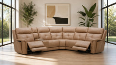 MACK'S HEART TAN LEATHER ARMLESS CHAIR | MACKDULAR SECTIONAL PIECE