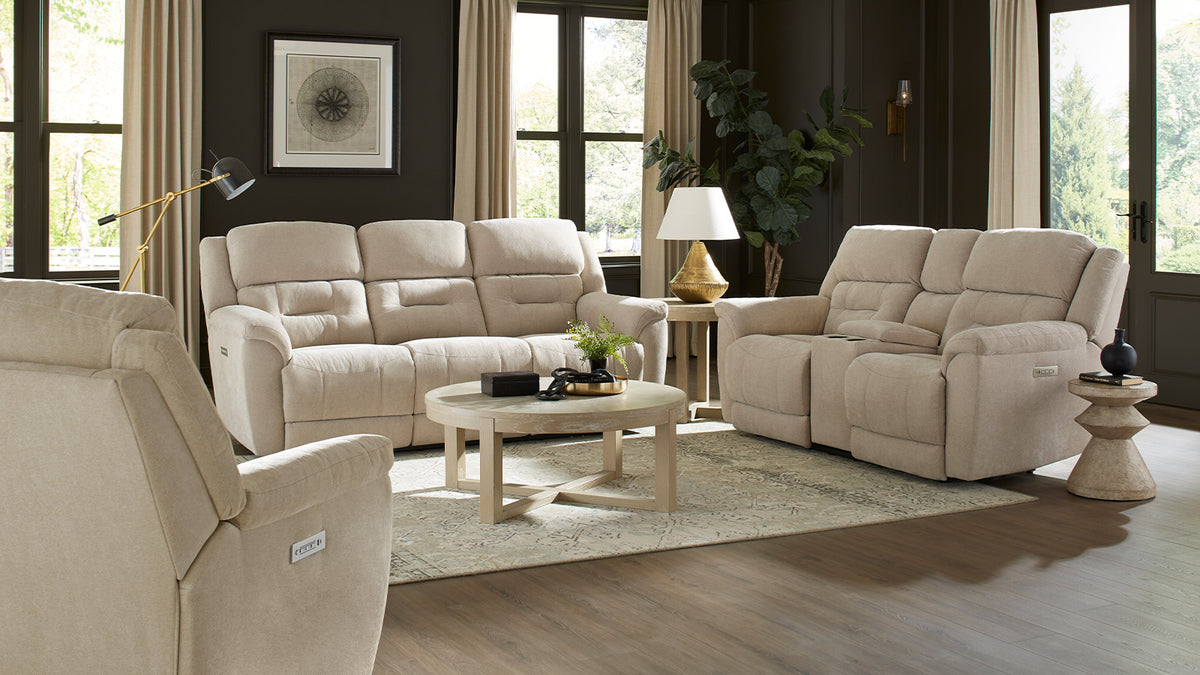 Knockout Stone P3 Power Reclining Loveseat w/Console